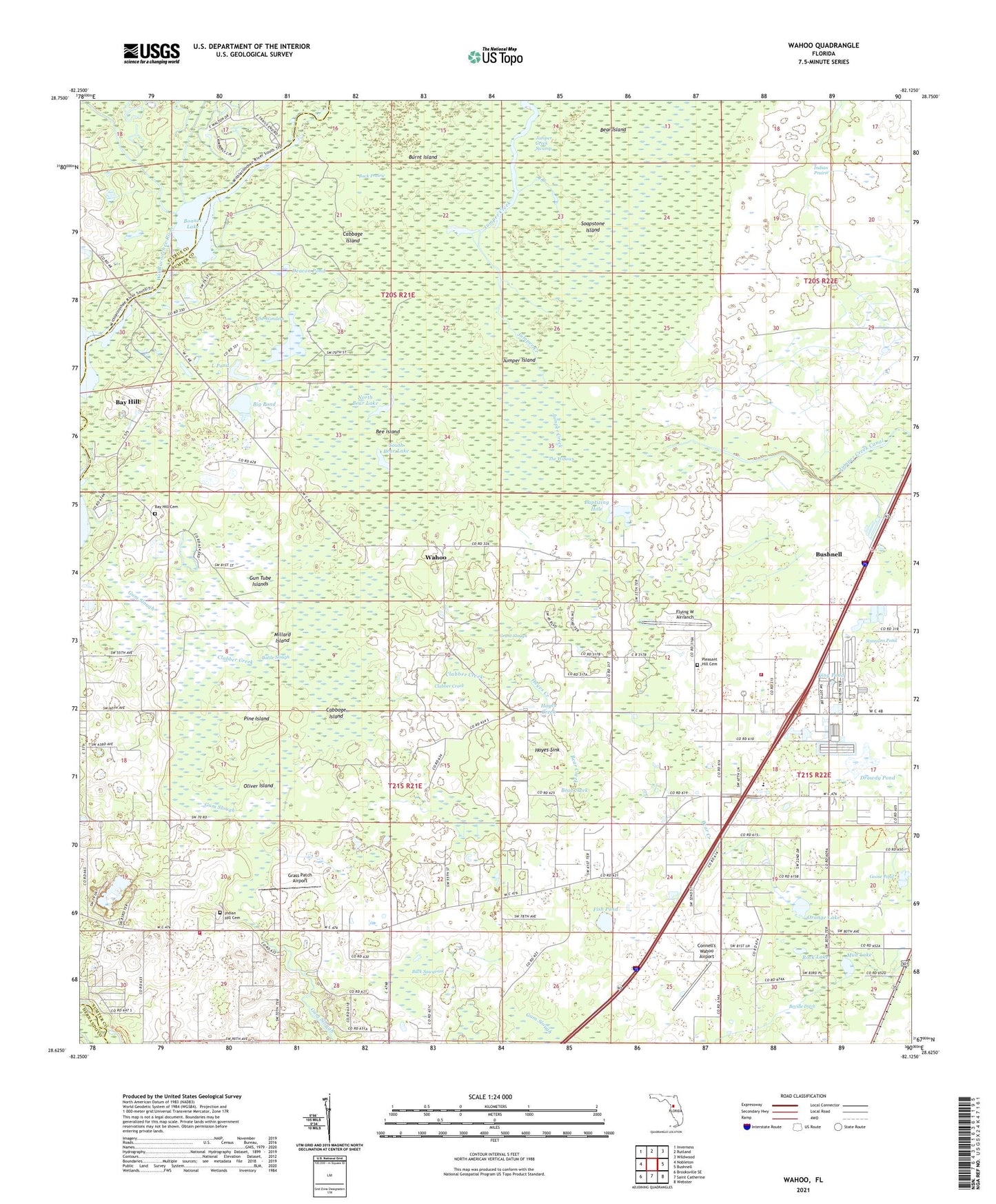 Wahoo Florida US Topo Map Image