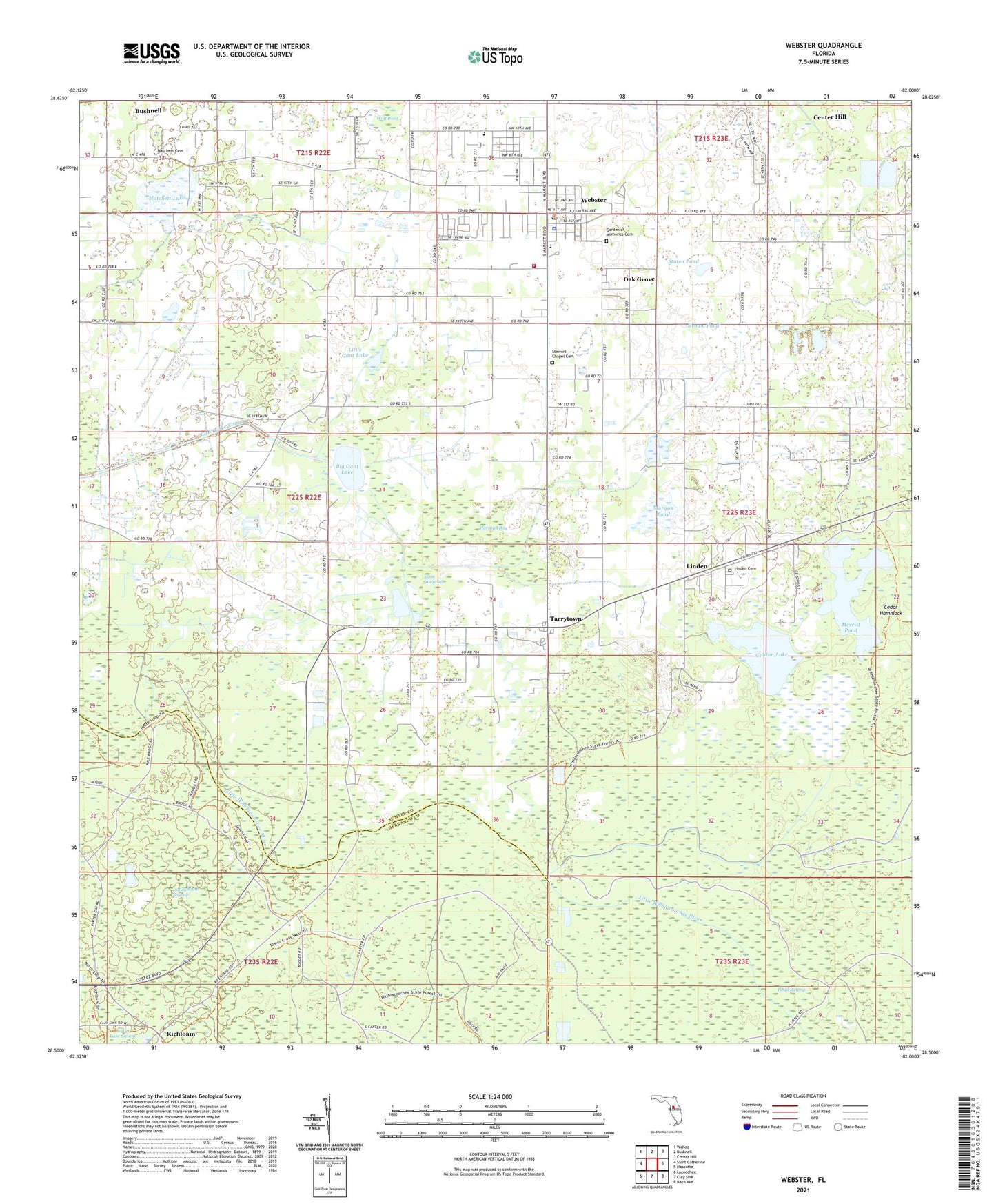 Webster Florida US Topo Map Image
