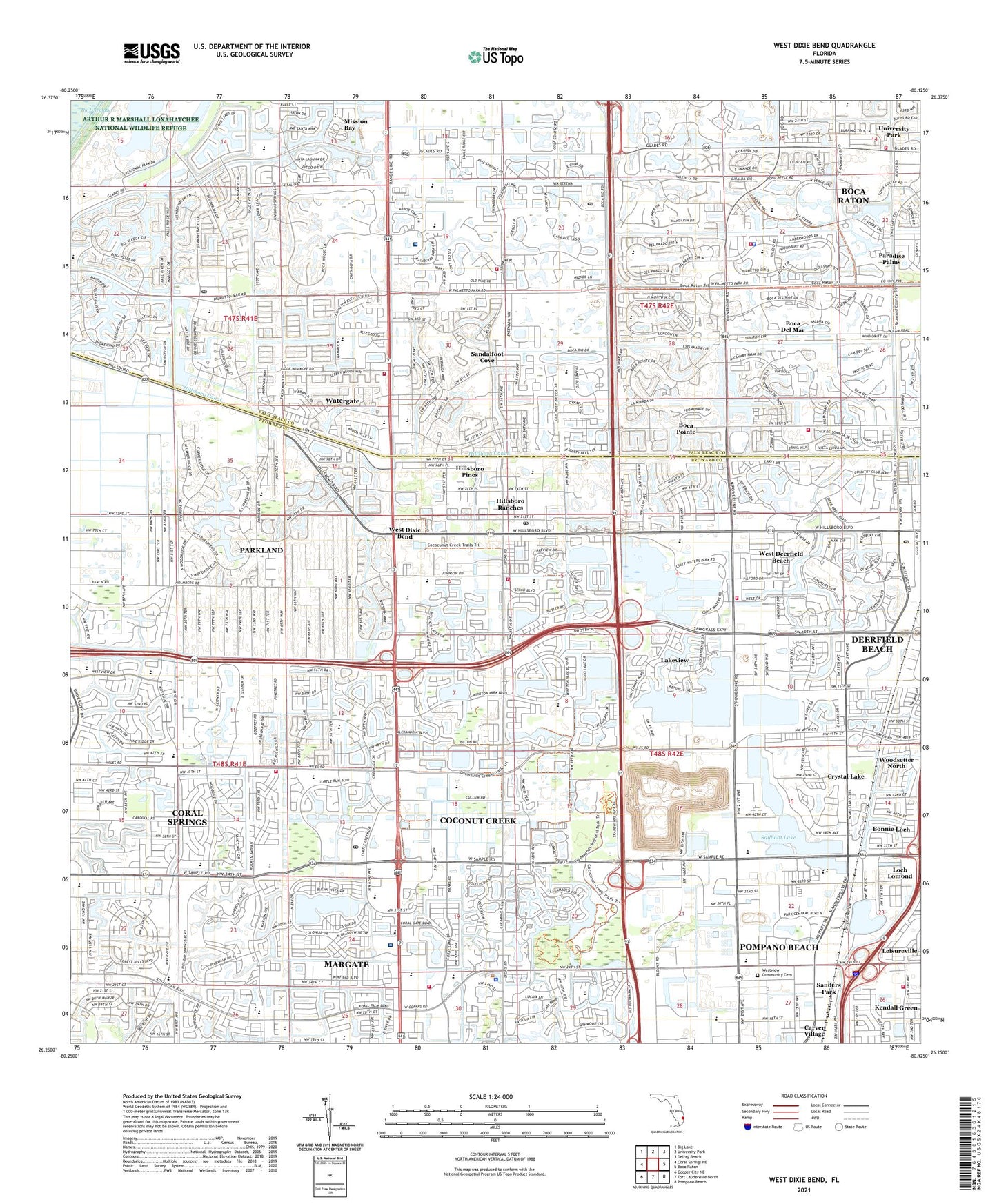 West Dixie Bend Florida US Topo Map Image