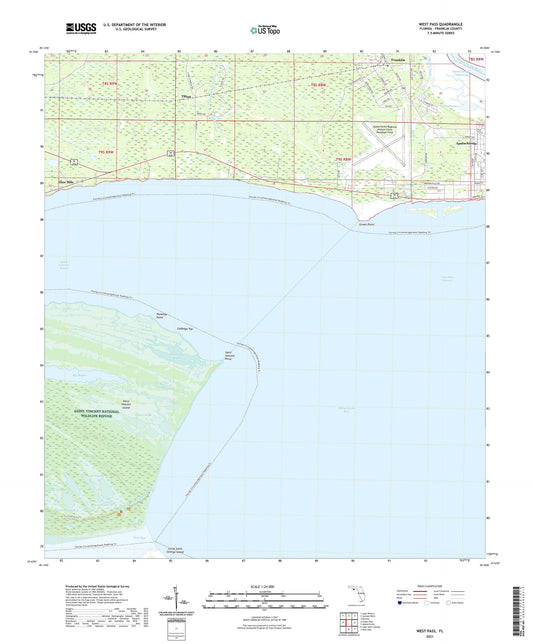 West Pass Florida US Topo Map Image