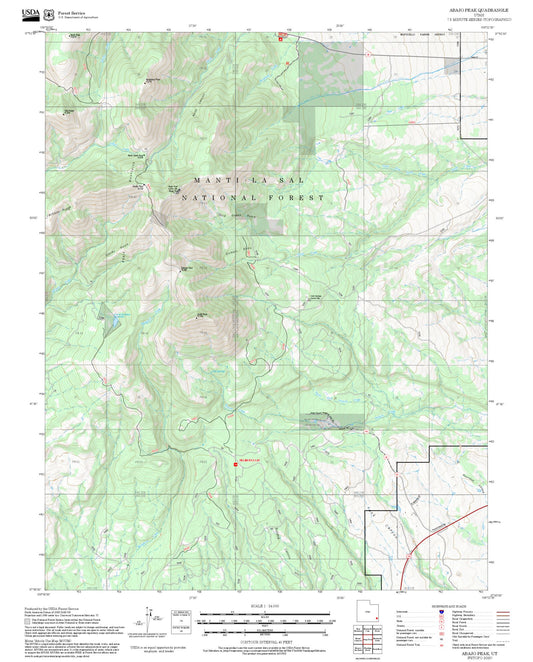 2025 Forest Service Topo Map of Abajo Peak Utah
