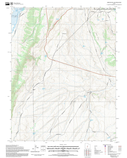 2025 Forest Service Topo Map of Abes Knoll Utah