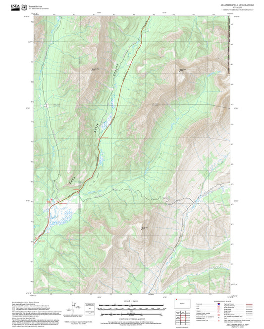2025 Forest Service Topo Map of Abiathar Peak Wyoming