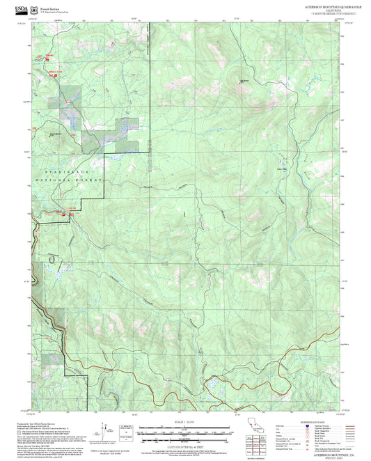 2025 Forest Service Topo Map of Ackerson Mountain California