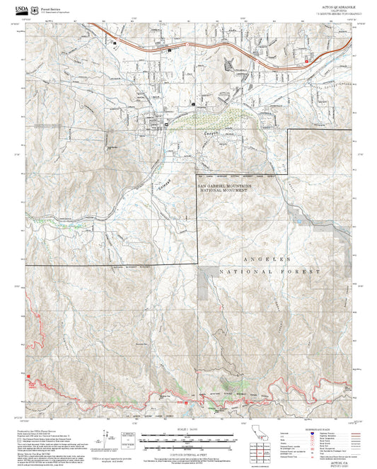 2025 Forest Service Topo Map of Acton California