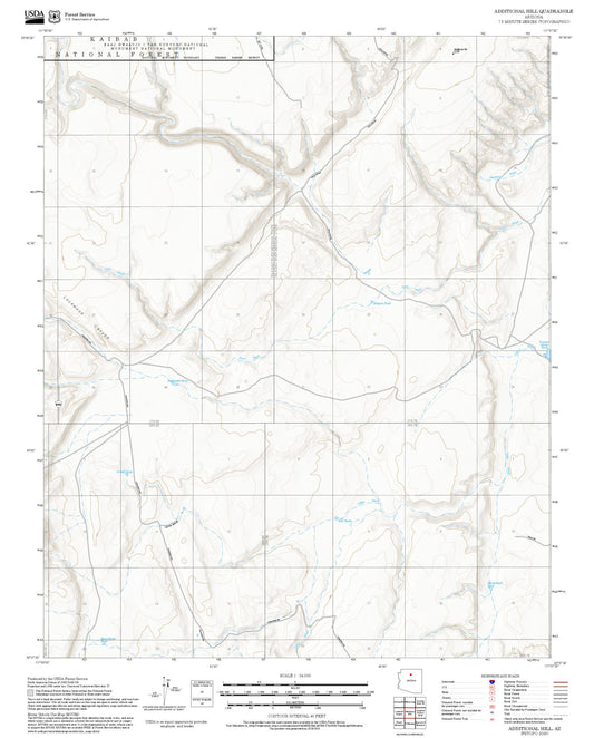 2025 Forest Service Topo Map of Additional Hill Arizona