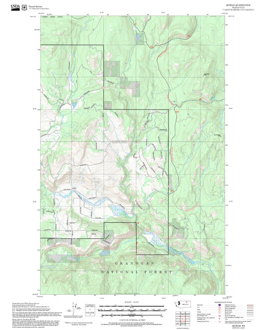 2025 Forest Service Topo Map of Aeneas Washington