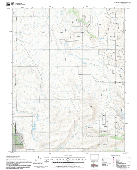 2025 Forest Service Topo Map of Agate Mountain Colorado