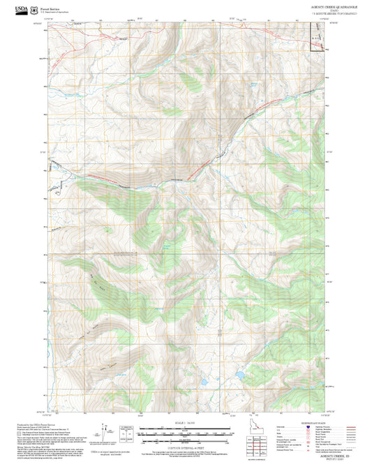 2025 Forest Service Topo Map of Agency Creek Idaho