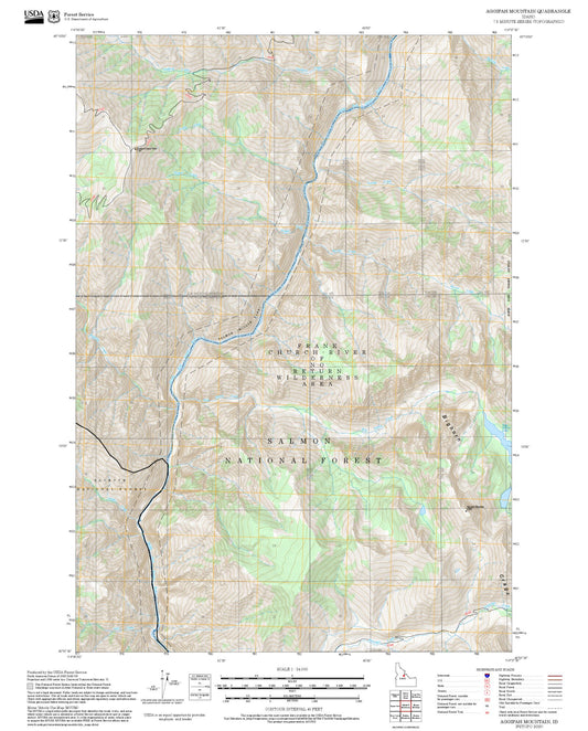 2025 Forest Service Topo Map of Aggipah Mountain Idaho