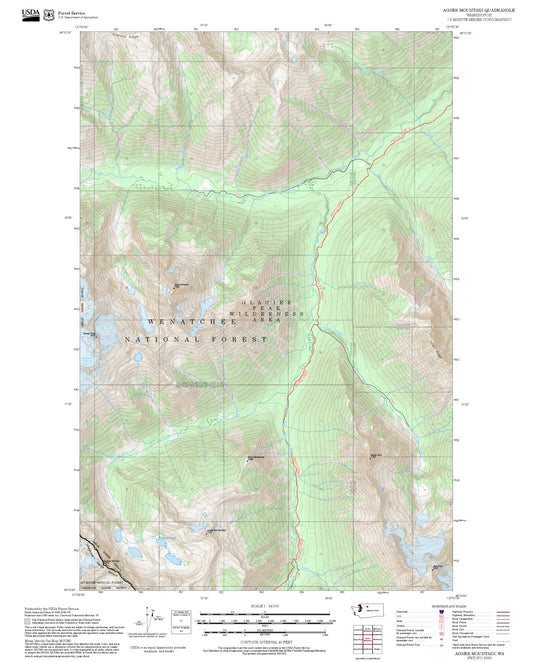 2025 Forest Service Topo Map of Agnes Mountain Washington