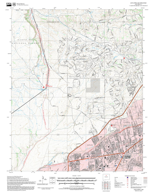 2025 Forest Service Topo Map of Agua Fria New Mexico