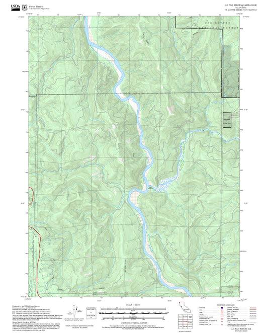2025 Forest Service Topo Map of Ah Pah Ridge California
