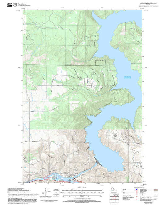 2025 Forest Service Topo Map of Ahsahka Idaho