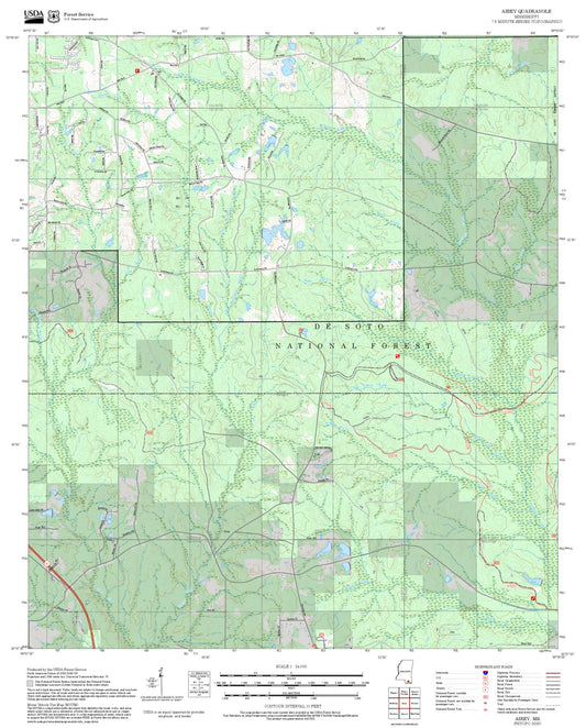 2025 Forest Service Topo Map of Airey Mississippi