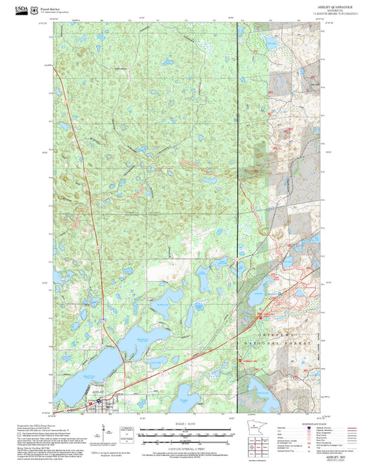 2025 Forest Service Topo Map of Akeley Minnesota
