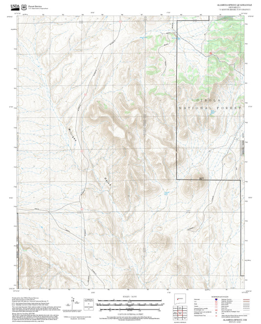 2025 Forest Service Topo Map of Alameda Spring New Mexico