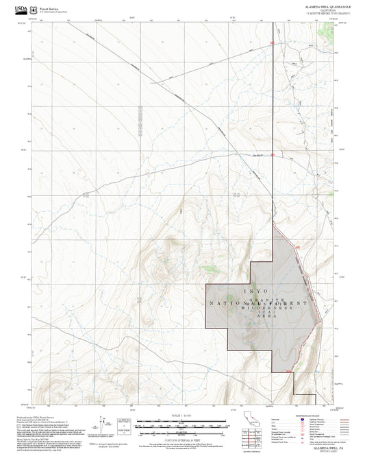2025 Forest Service Topo Map of Alameda Well California