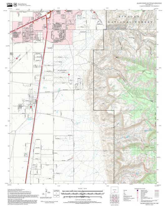 2025 Forest Service Topo Map of Alamogordo South New Mexico
