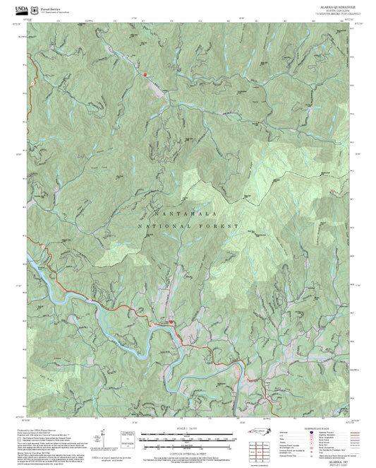 2025 Forest Service Topo Map of Alarka North Carolina