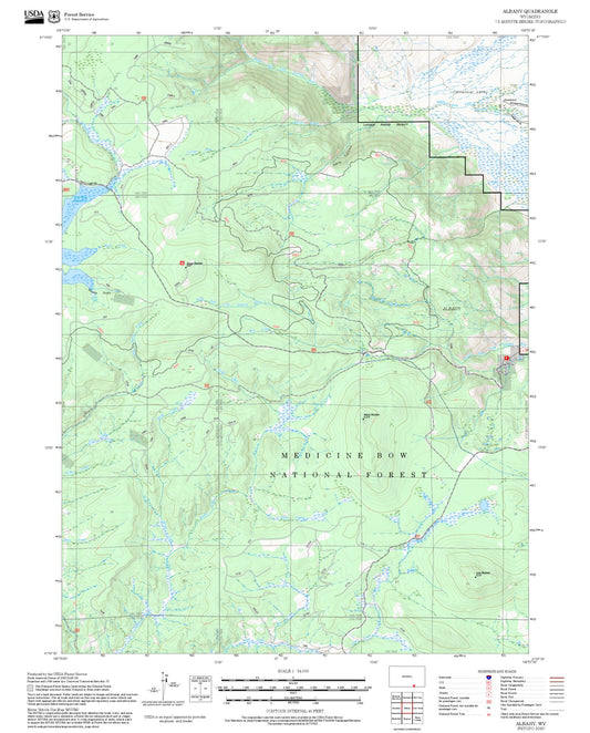 2025 Forest Service Topo Map of Albany Wyoming