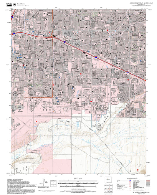 2025 Forest Service Topo Map of Albuquerque East New Mexico