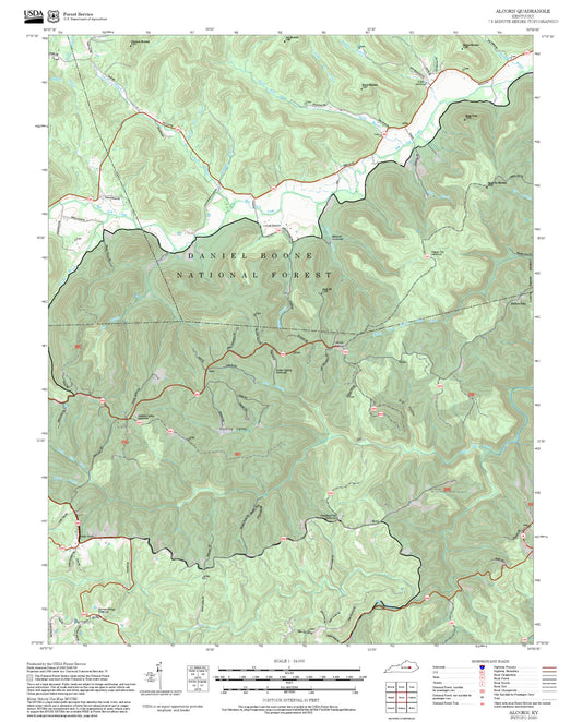 2025 Forest Service Topo Map of Alcorn Kentucky