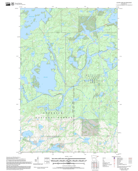 2025 Forest Service Topo Map of Alice Lake Minnesota