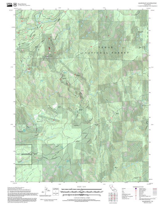2025 Forest Service Topo Map of Alleghany California