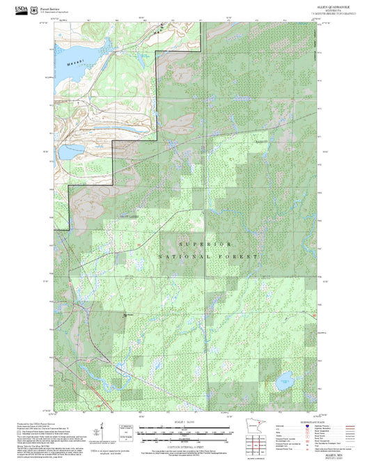 2025 Forest Service Topo Map of Allen Minnesota