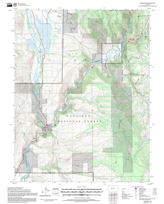 2025 Forest Service Topo Map of Almont Colorado