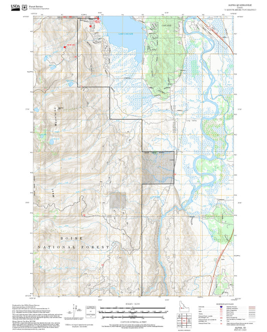 2025 Forest Service Topo Map of Alpha Idaho