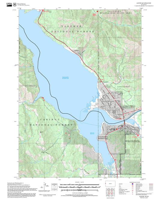 2025 Forest Service Topo Map of Alpine Wyoming