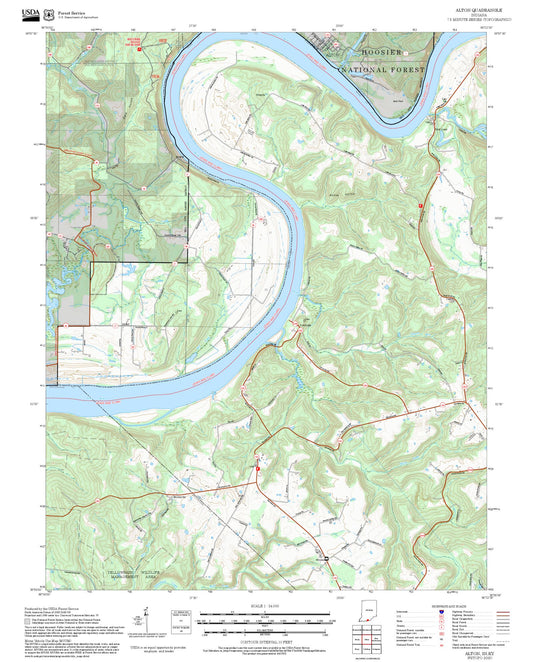 2025 Forest Service Topo Map of Alton Indiana