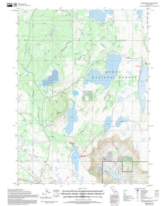 2025 Forest Service Topo Map of Ambrose California