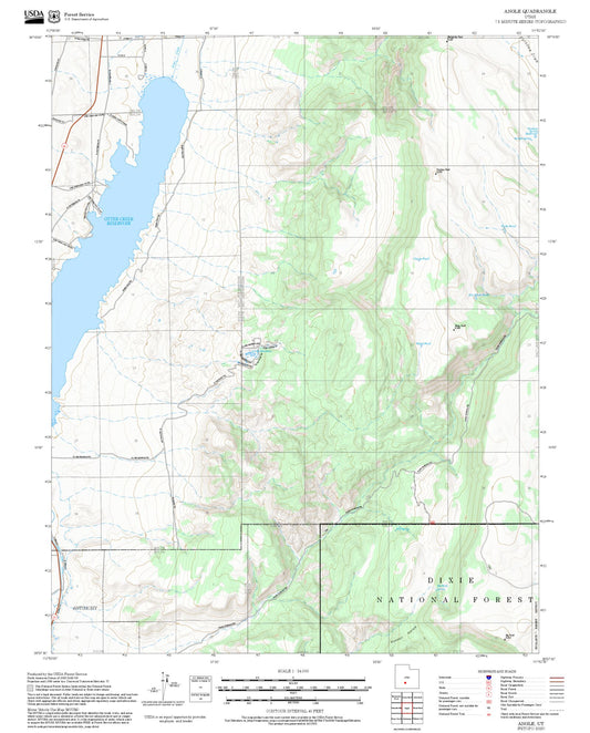 2025 Forest Service Topo Map of Angle Utah