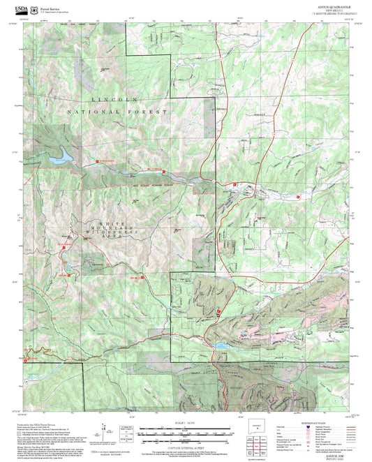 2025 Forest Service Topo Map of Angus New Mexico