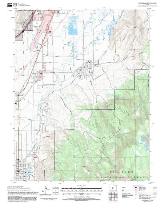 2025 Forest Service Topo Map of Annabella Utah