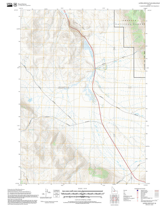2025 Forest Service Topo Map of Antelope Flat Idaho