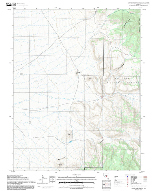 2025 Forest Service Topo Map of Antelope Spring Nevada