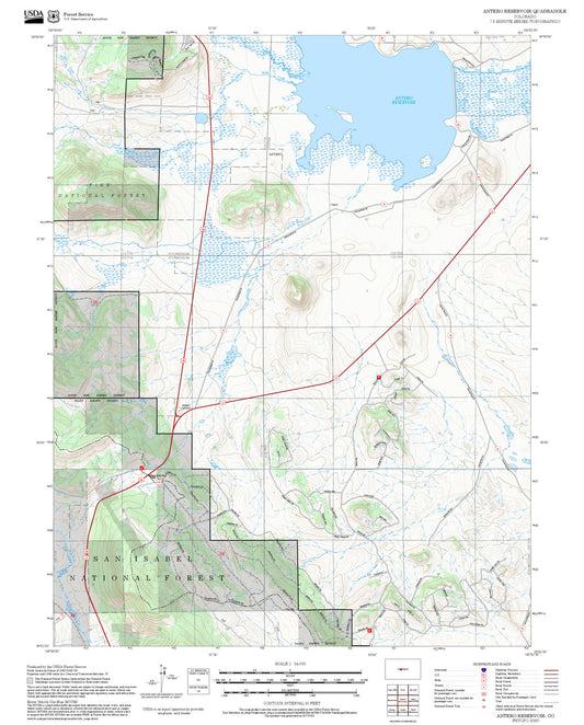 2025 Forest Service Topo Map of Antero Reservoir Colorado