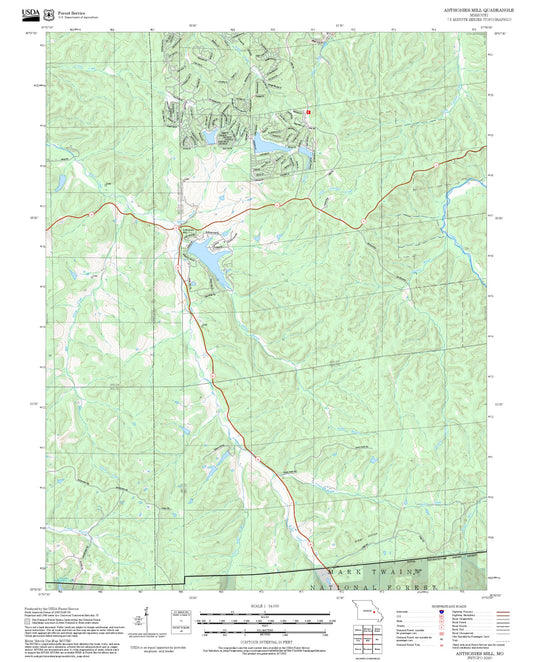 2025 Forest Service Topo Map of Anthonies Mill Missouri