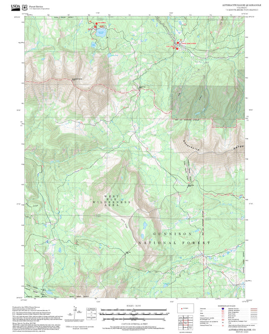 2025 Forest Service Topo Map of Anthracite Range Colorado