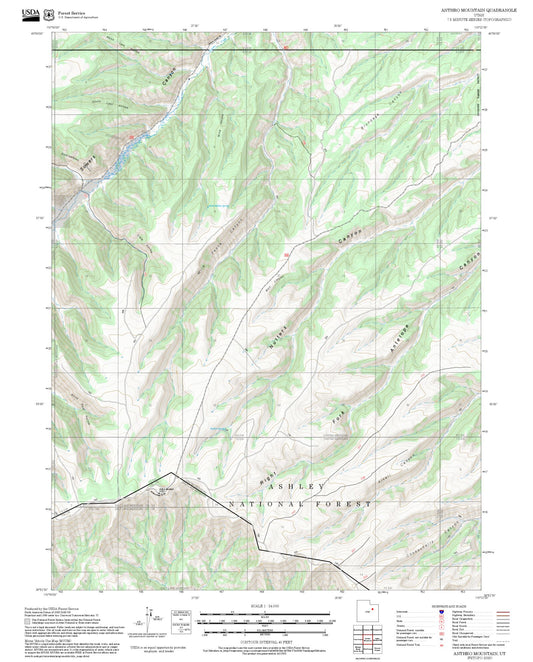 2025 Forest Service Topo Map of Anthro Mountain Utah