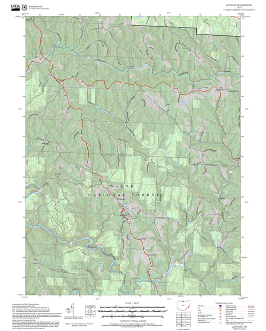 2025 Forest Service Topo Map of Antioch Ohio