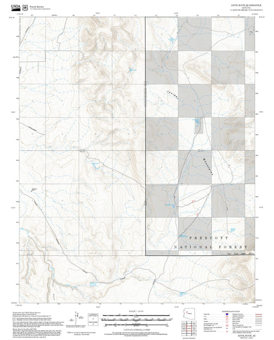 2025 Forest Service Topo Map of Anvil Rock Arizona
