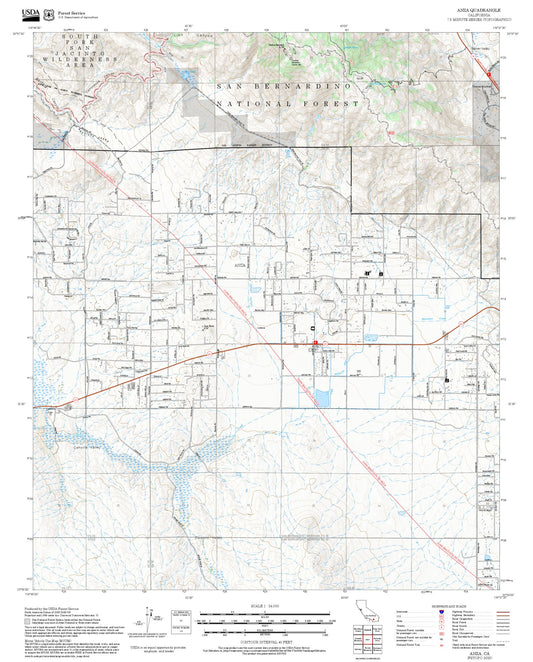 2025 Forest Service Topo Map of Anza California