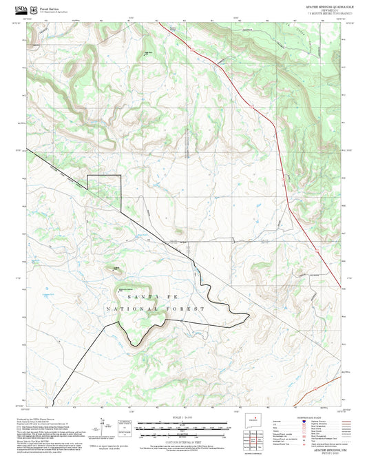 2025 Forest Service Topo Map of Apache Springs New Mexico