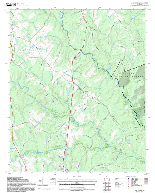2025 Forest Service Topo Map of Apalachee Georgia