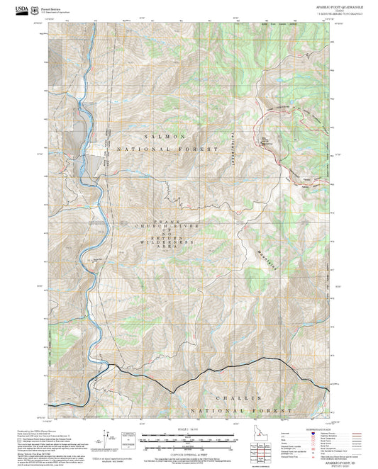 2025 Forest Service Topo Map of Aparejo Point Idaho